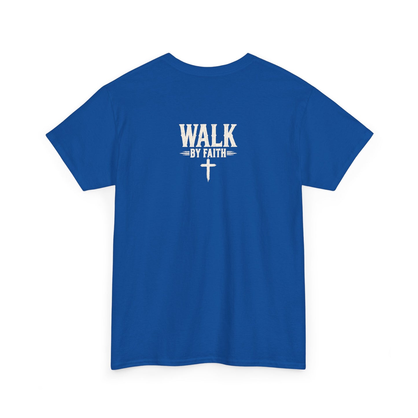 Faith Over Fear T-Shirt — Christian Inspirational Tee with Cross (Walk on Water Back Design)