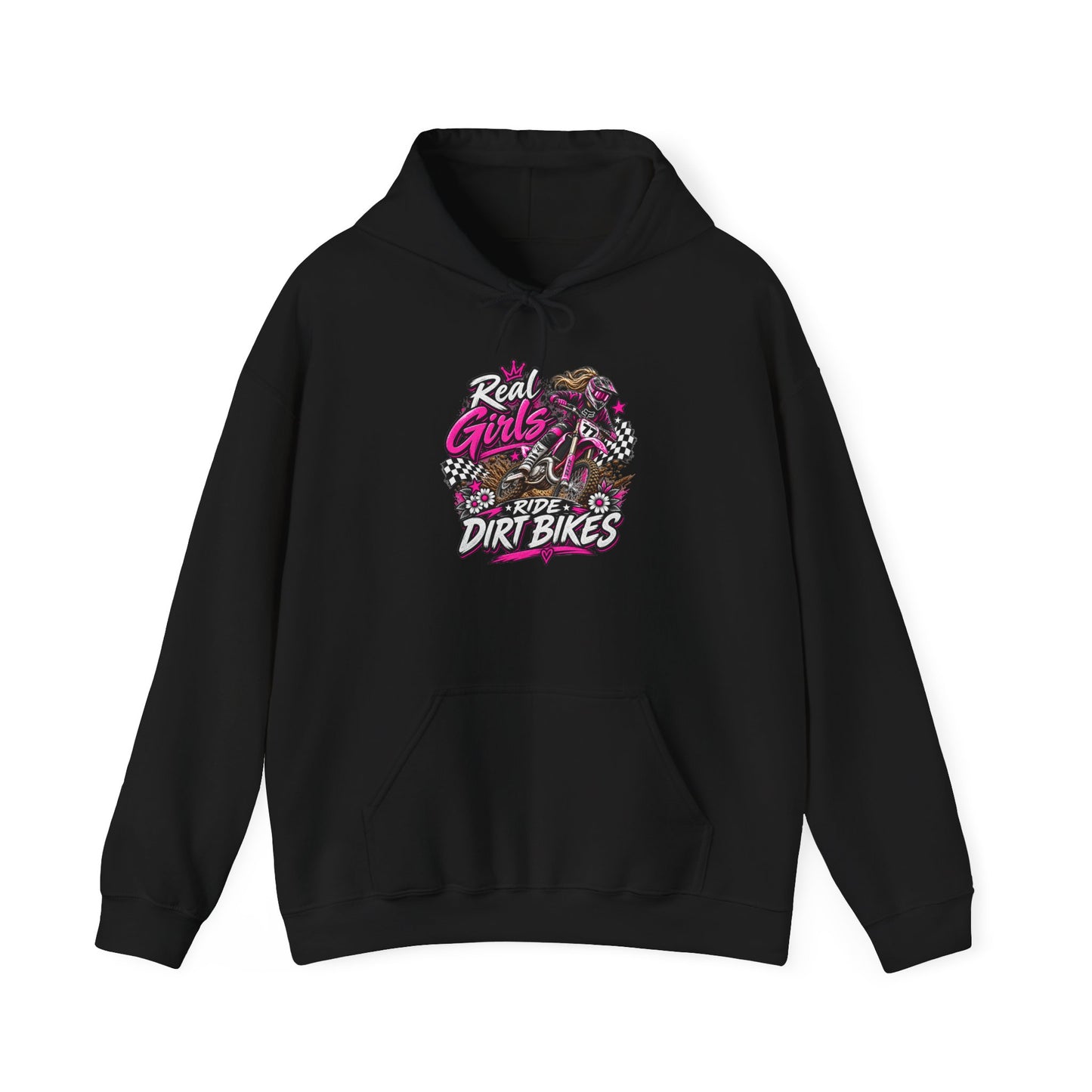 Women’s 'Real Girls Ride Dirtbikes' Hoodie — Girls Motocross Pullover