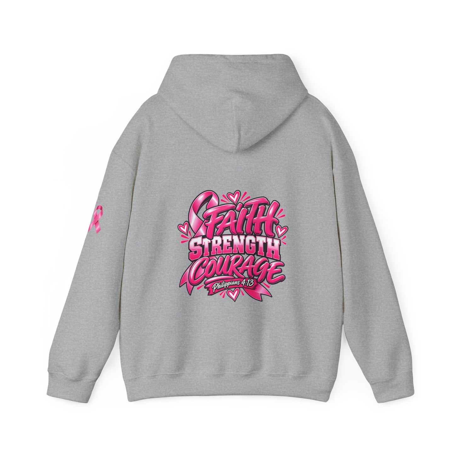 Breast Cancer Survivor Hoodie — “Cancer Picked the Wrong Girl” / Faith Strength Courage