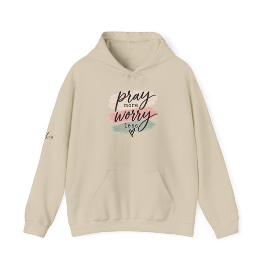 Prayer Hoodie - "Pray More Worry Less" Inspirational Christian Pullover