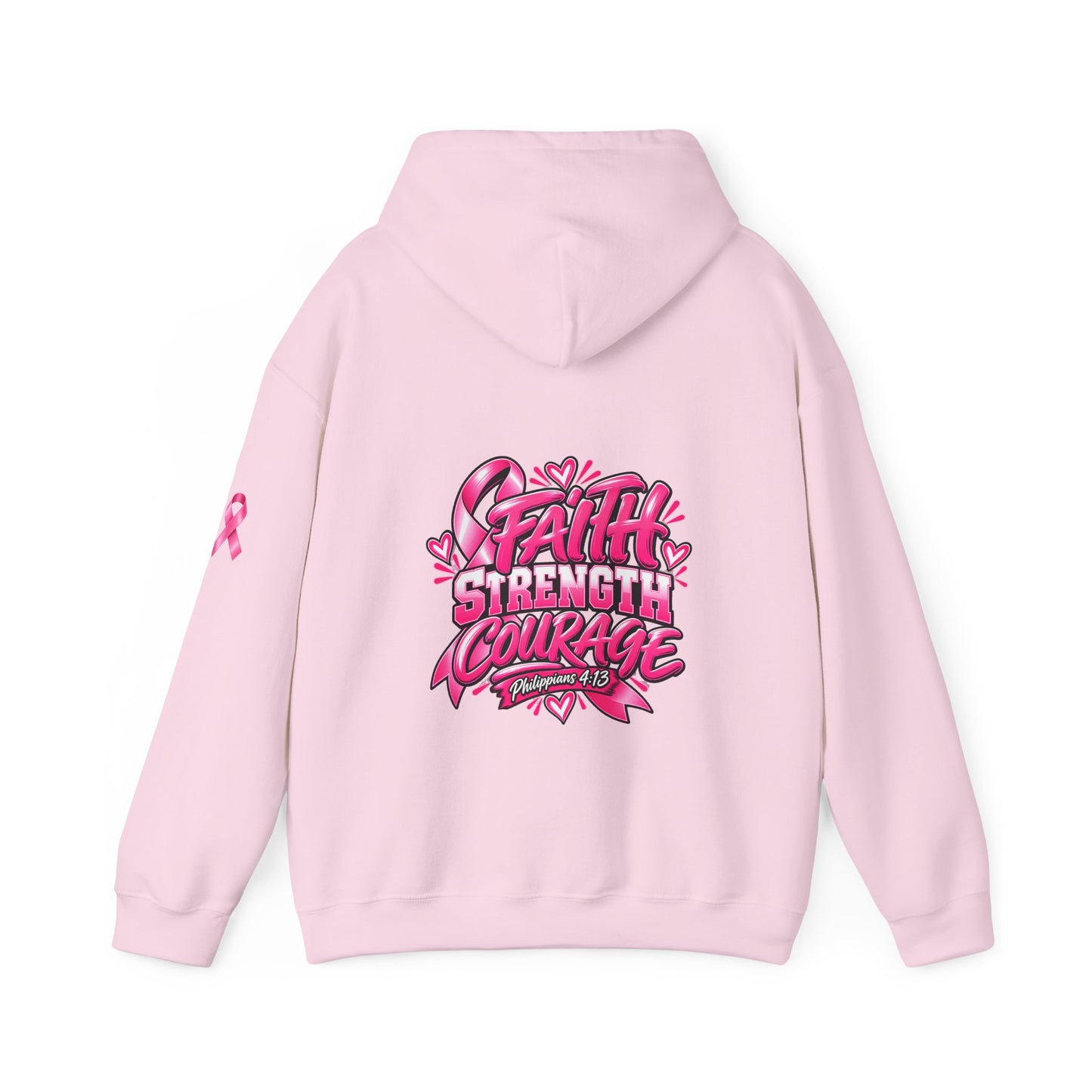 Breast Cancer Survivor Hoodie — “Cancer Picked the Wrong Girl” / Faith Strength Courage