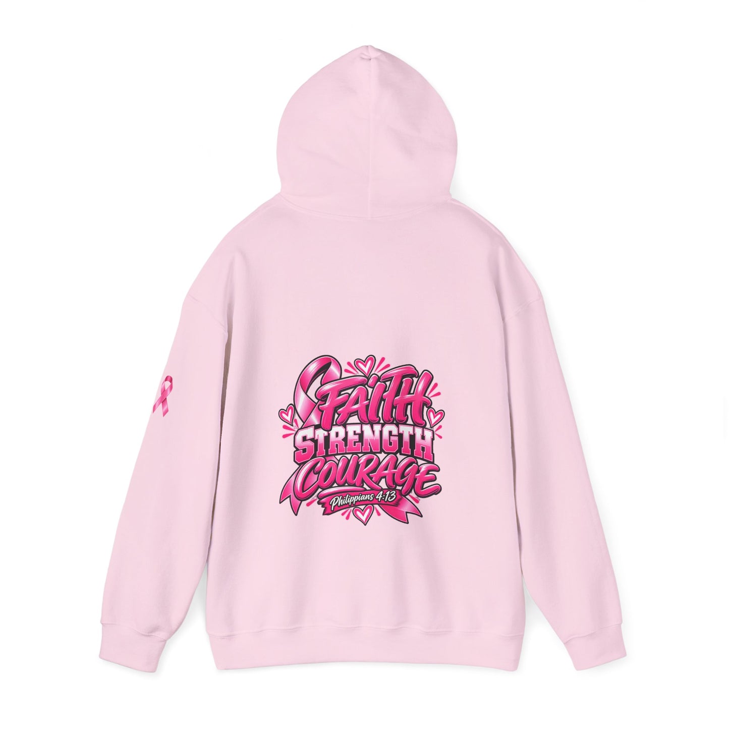 Breast Cancer Survivor Hoodie — “Cancer Picked the Wrong Girl” / Faith Strength Courage