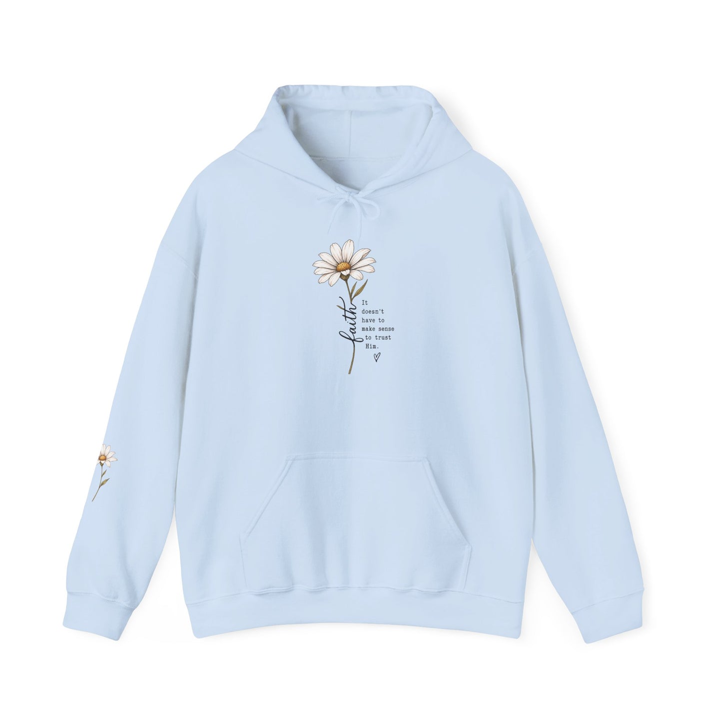 Daisy Comfort Hoodie — 'don't be the same be better' Minimal Floral Pullover