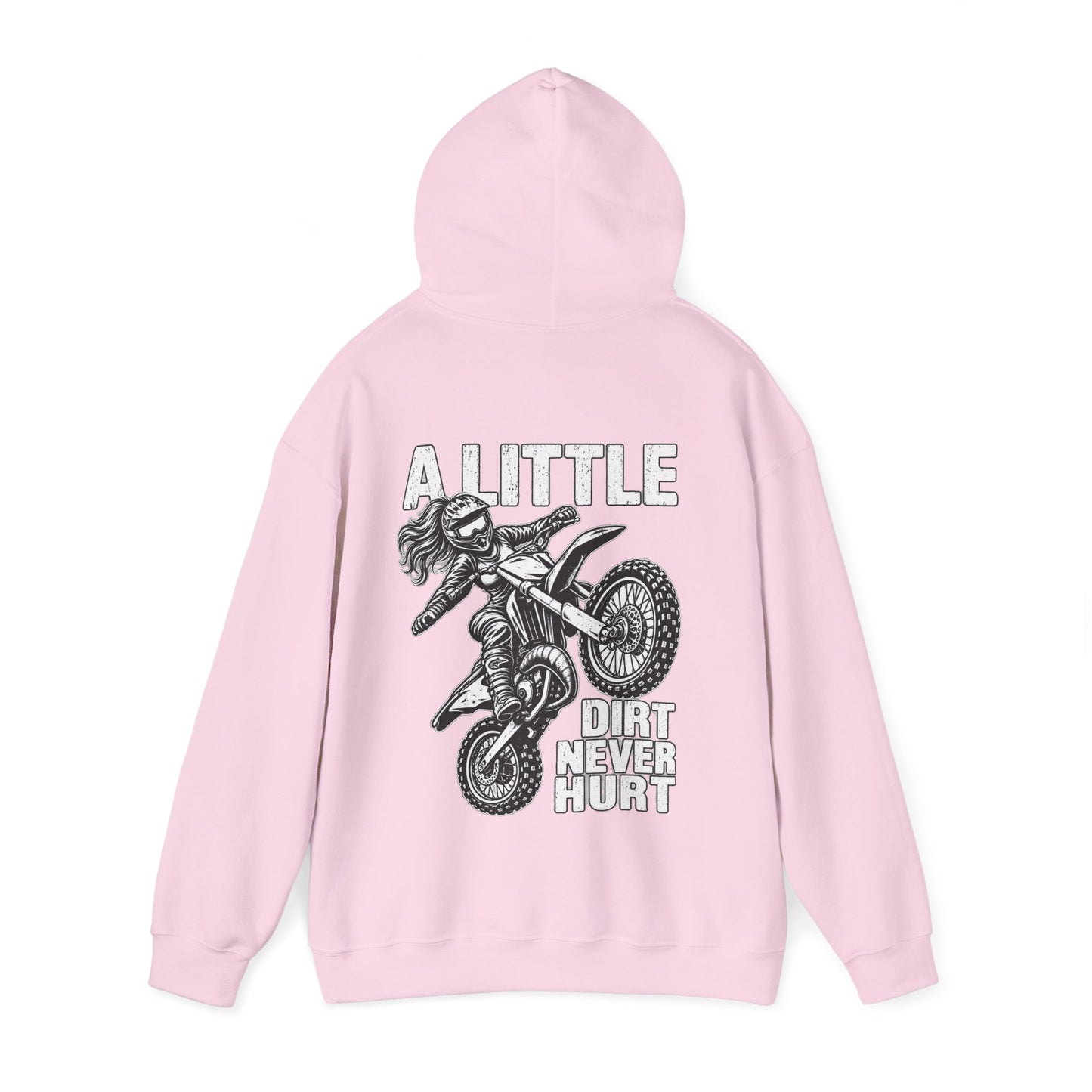 Women’s Motocross Hoodie – “Real Girls Let ‘Er Eat / A Little Dirt Never Hurt” Dirt Bike Pullover