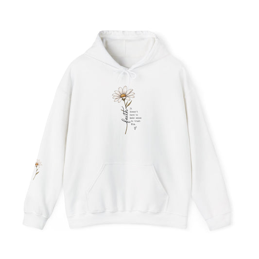 Daisy Comfort Hoodie — 'don't be the same be better' Minimal Floral Pullover