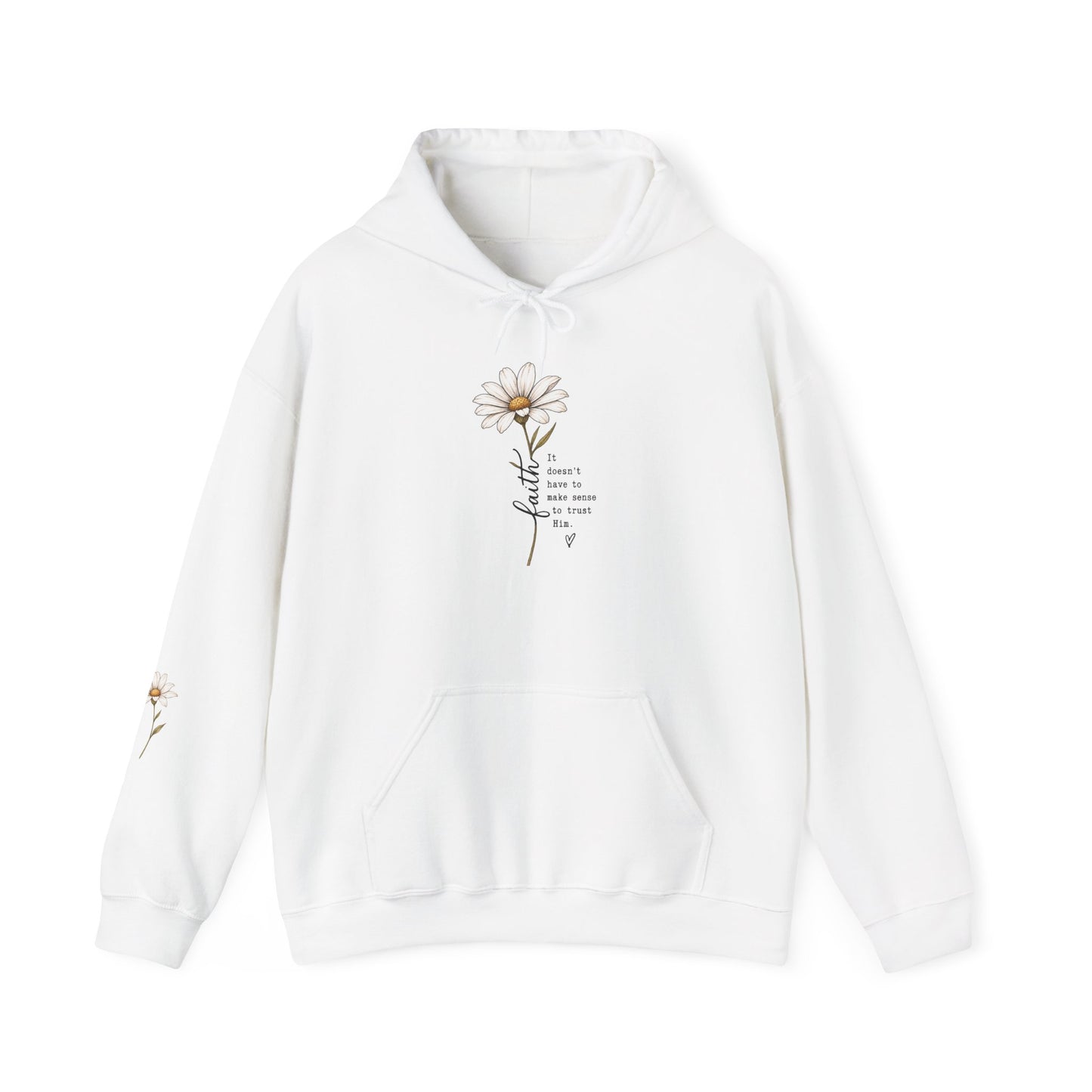 Daisy Comfort Hoodie — 'don't be the same be better' Minimal Floral Pullover