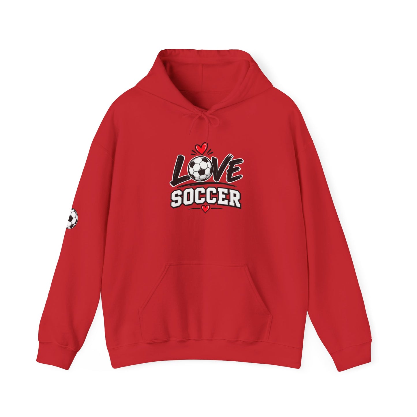 Soccer Love Hoodie – 'Love Soccer' Heart & Ball Graphic Hooded Sweatshirt