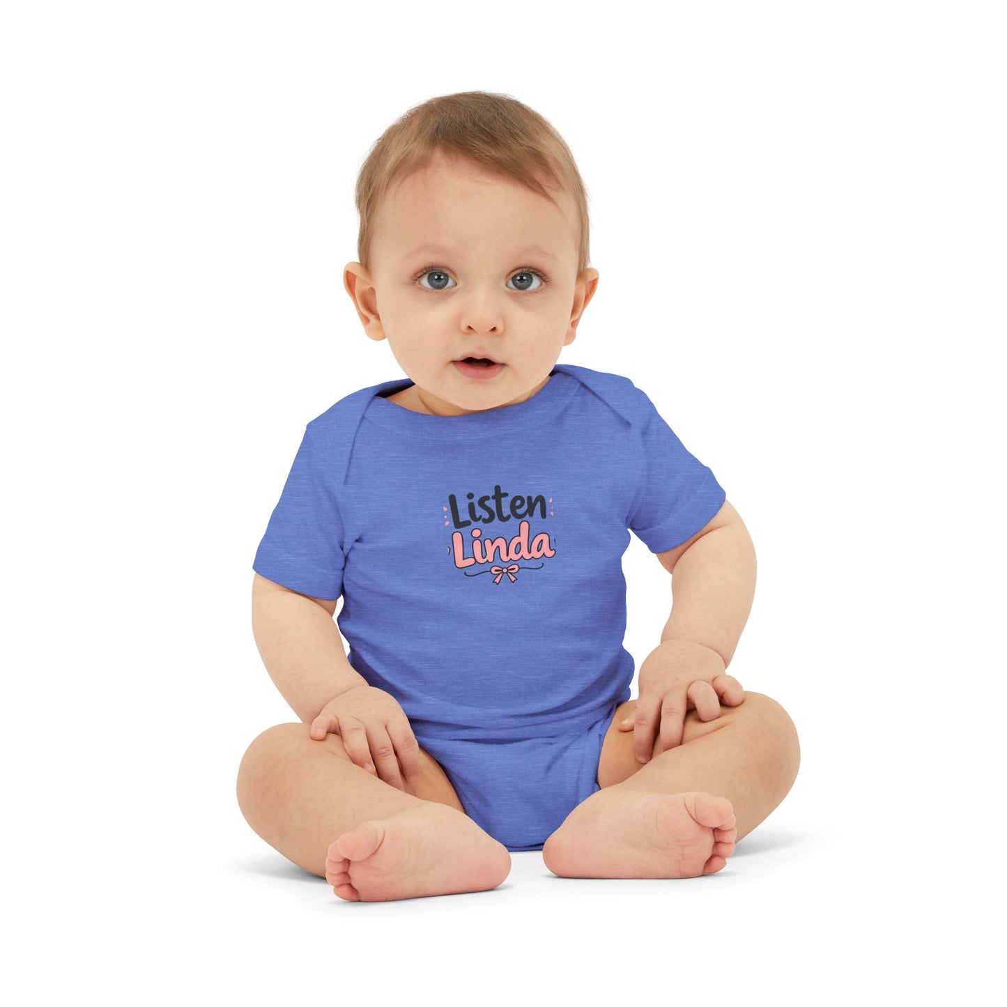 Infant Onesie - "Listen Linda" Cute Script Baby Bodysuit
