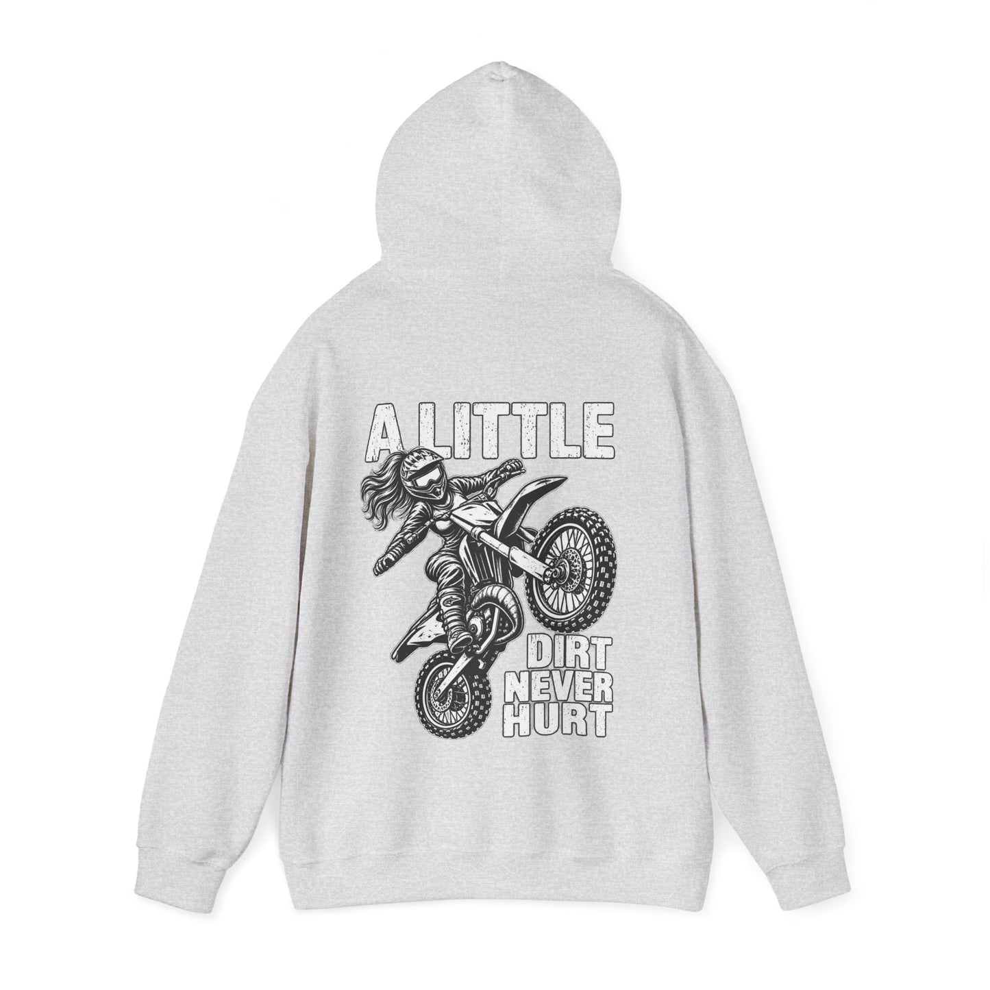 Women’s Motocross Hoodie – “Real Girls Let ‘Er Eat / A Little Dirt Never Hurt” Dirt Bike Pullover
