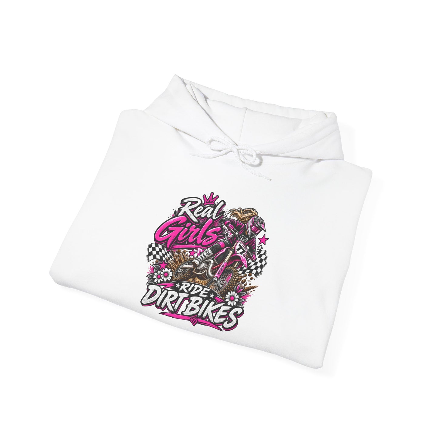 Women’s 'Real Girls Ride Dirtbikes' Hoodie — Girls Motocross Pullover