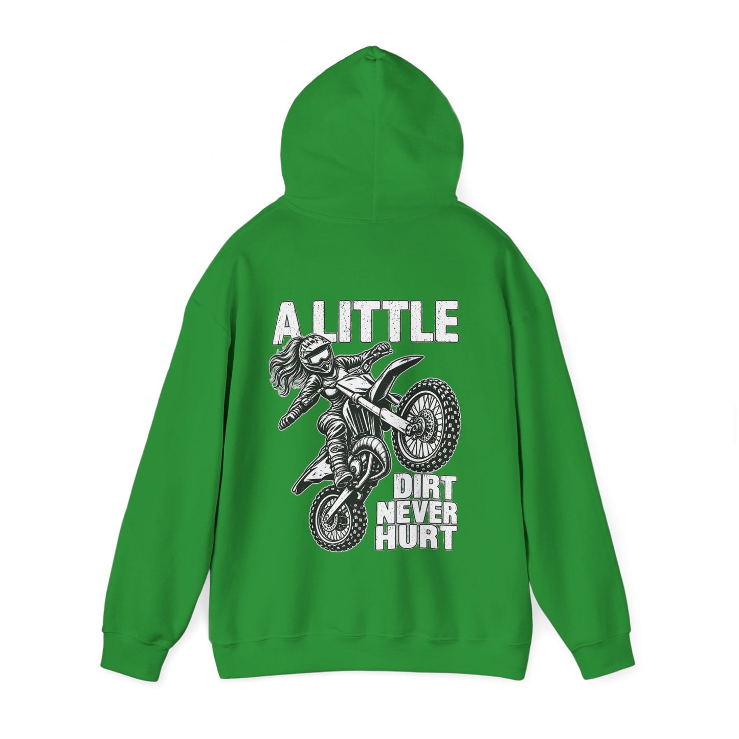 Women’s Motocross Hoodie – “Real Girls Let ‘Er Eat / A Little Dirt Never Hurt” Dirt Bike Pullover