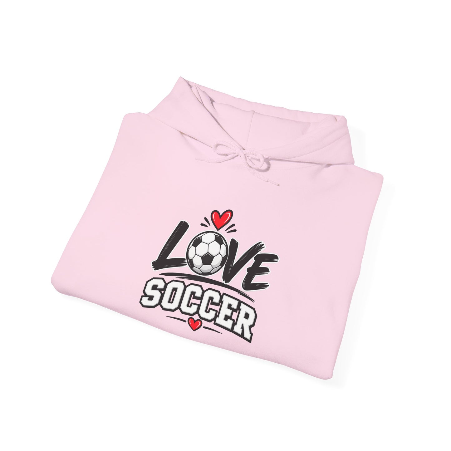 Soccer Love Hoodie – 'Love Soccer' Heart & Ball Graphic Hooded Sweatshirt