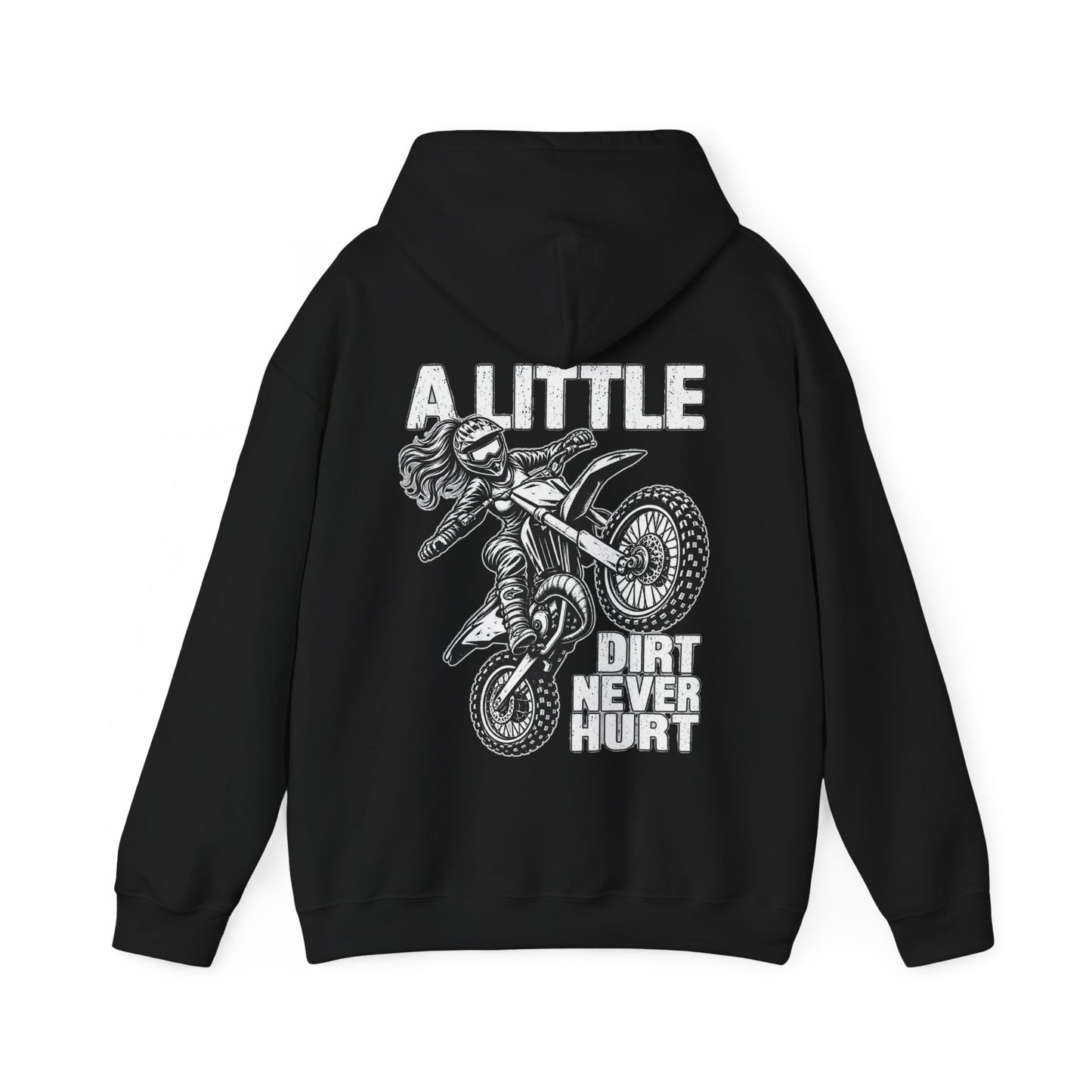 Women’s Motocross Hoodie – “Real Girls Let ‘Er Eat / A Little Dirt Never Hurt” Dirt Bike Pullover