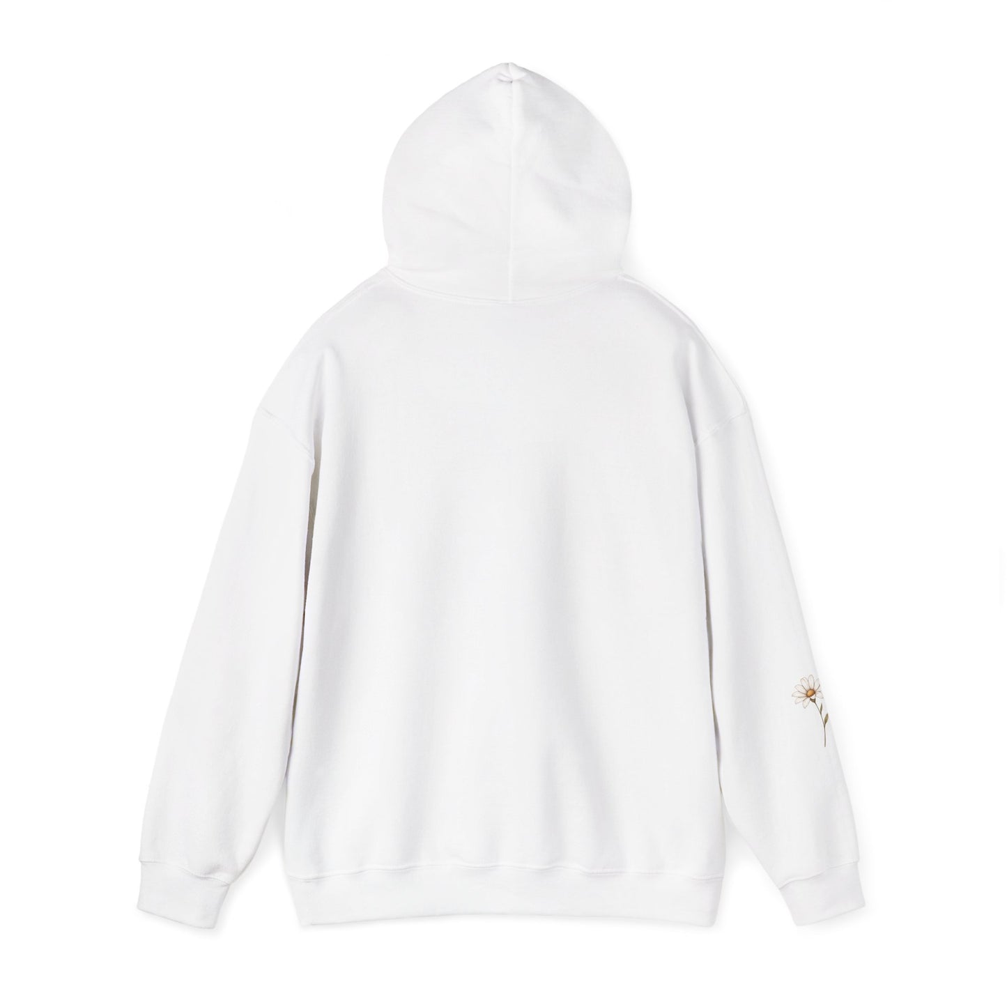 Daisy Comfort Hoodie — 'don't be the same be better' Minimal Floral Pullover