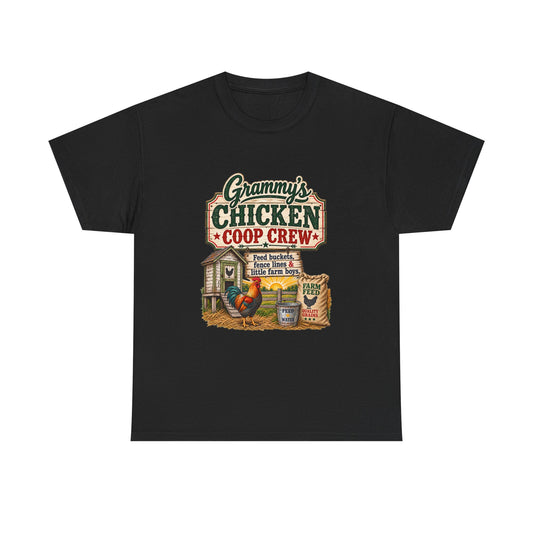 Grammy's Chicken Coop Crew T-Shirt — Vintage Farmhouse Gift for Grandma