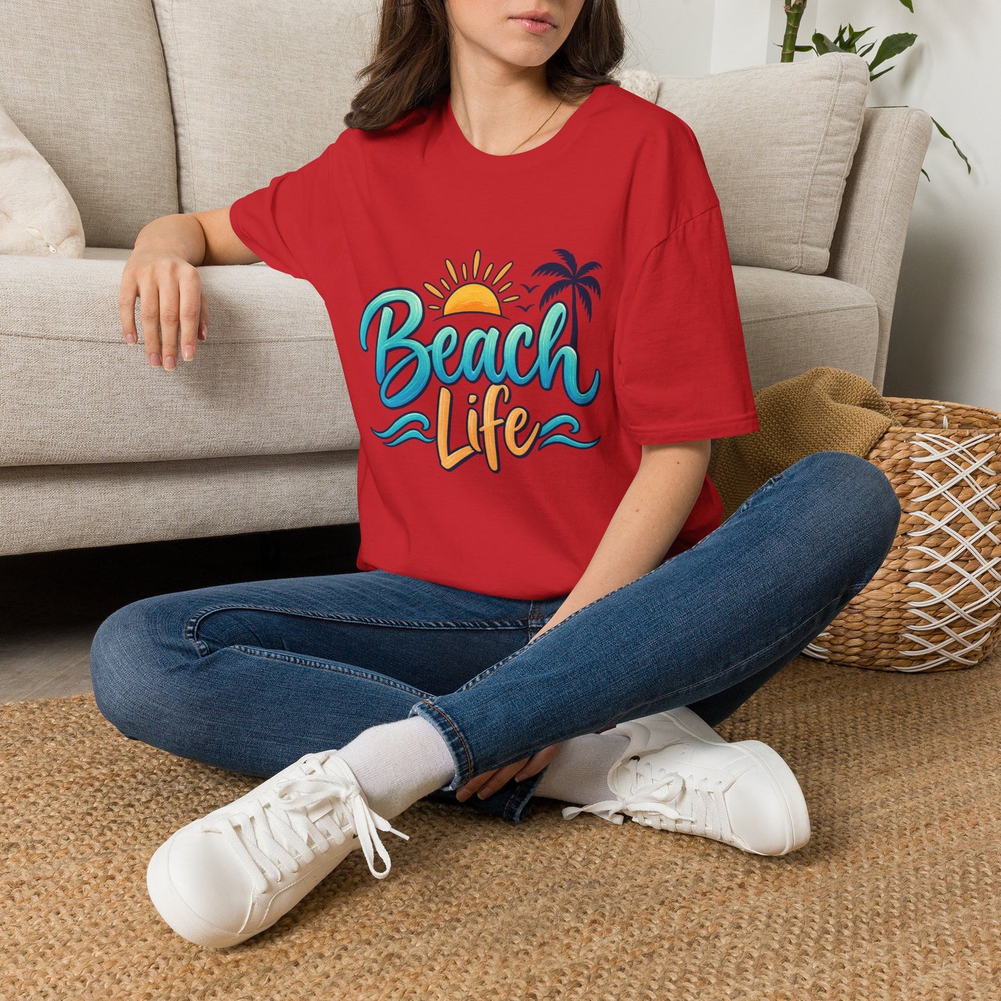 Beach Life T‑Shirt — Retro Sun & Palm Vacation Tee