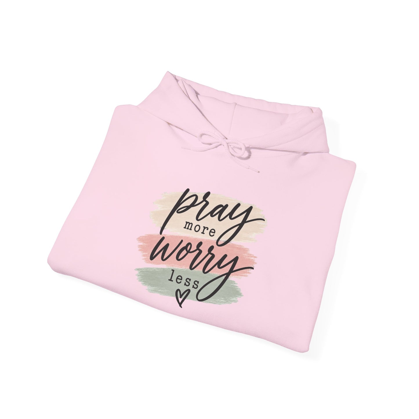 Prayer Hoodie - "Pray More Worry Less" Inspirational Christian Pullover