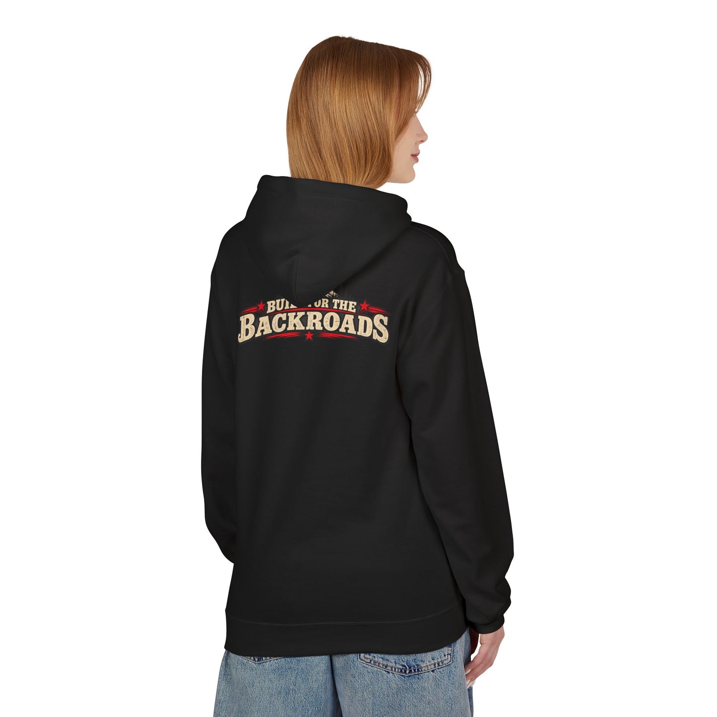 Hoodie — 'Built on the Backroads' Jimmy Riggs Vintage Truck Graphic