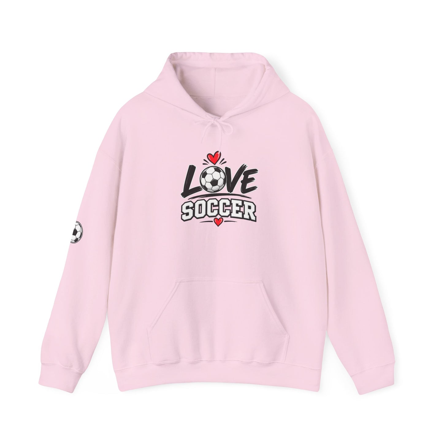 Soccer Love Hoodie – 'Love Soccer' Heart & Ball Graphic Hooded Sweatshirt