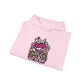 Hoodie — 'Real Girls Let'er Eat' Pink Motorcycle Graphic Hoodie