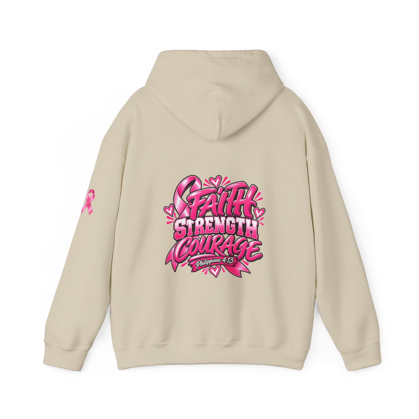 Breast Cancer Survivor Hoodie — “Cancer Picked the Wrong Girl” / Faith Strength Courage