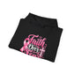 Faith Over Fear Hoodie — Pink Ribbon Breast Cancer Awareness Philippians 4:13 Hooded Sweatshirt