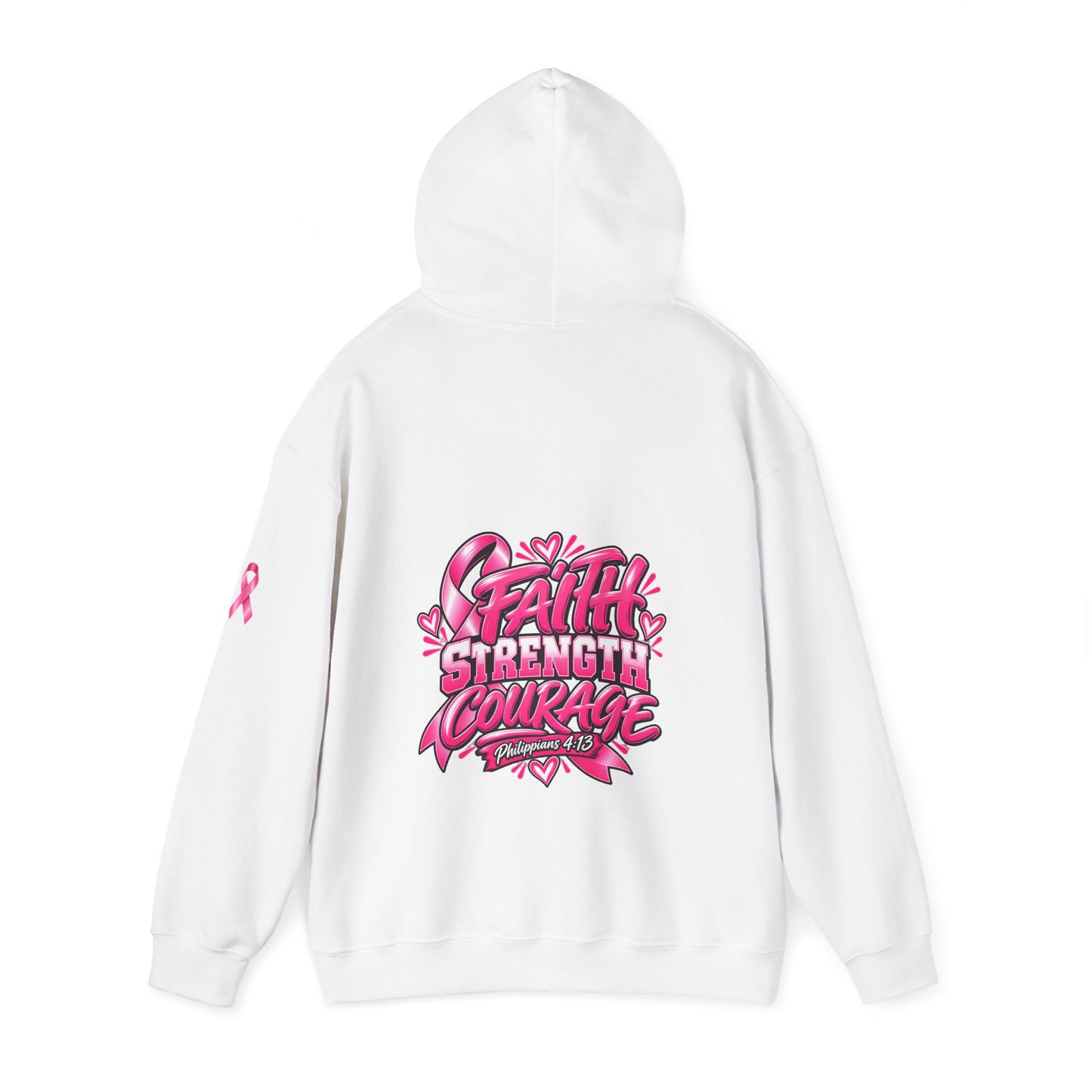 Breast Cancer Survivor Hoodie — “Cancer Picked the Wrong Girl” / Faith Strength Courage