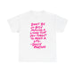 Dolly Parton Quote Tee — "Don't Be So Busy Making a Living" Pink Handwritten Graphic T-Shirt