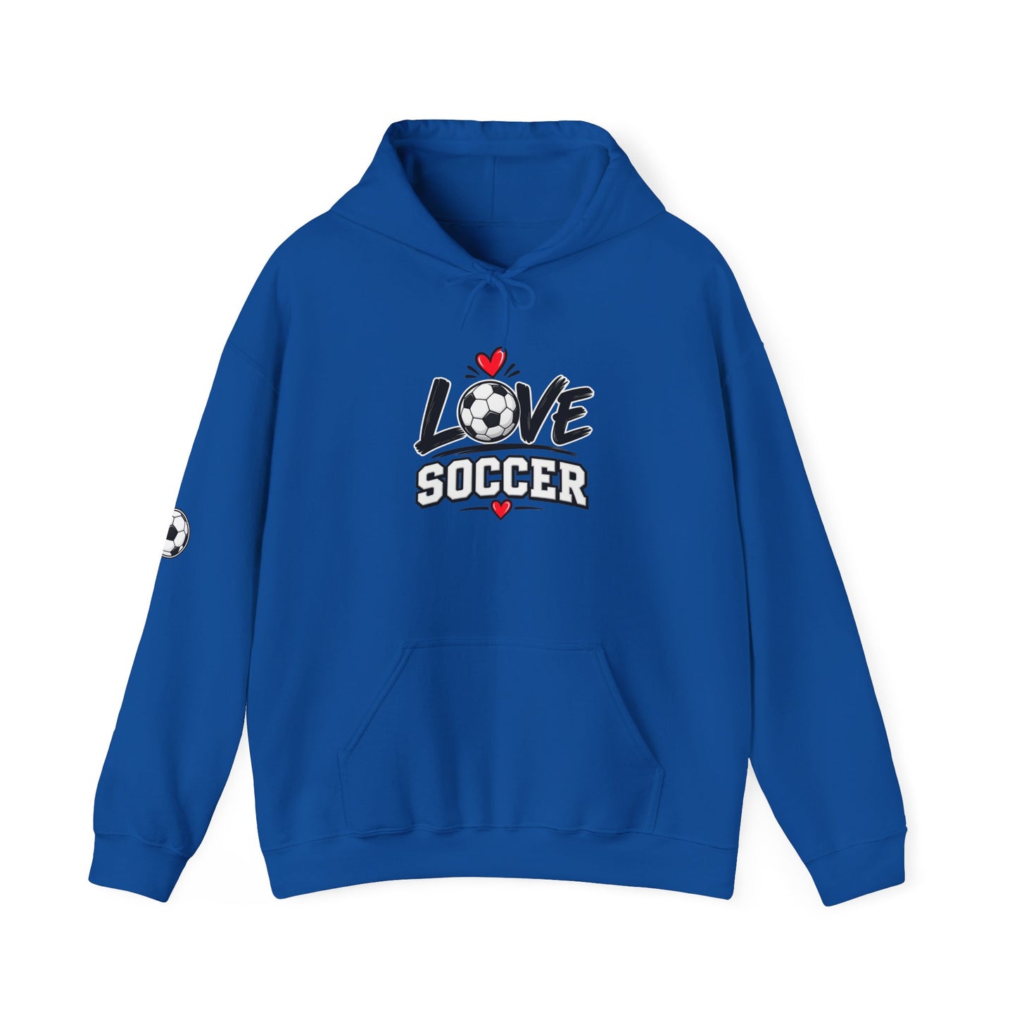 Soccer Love Hoodie – 'Love Soccer' Heart & Ball Graphic Hooded Sweatshirt