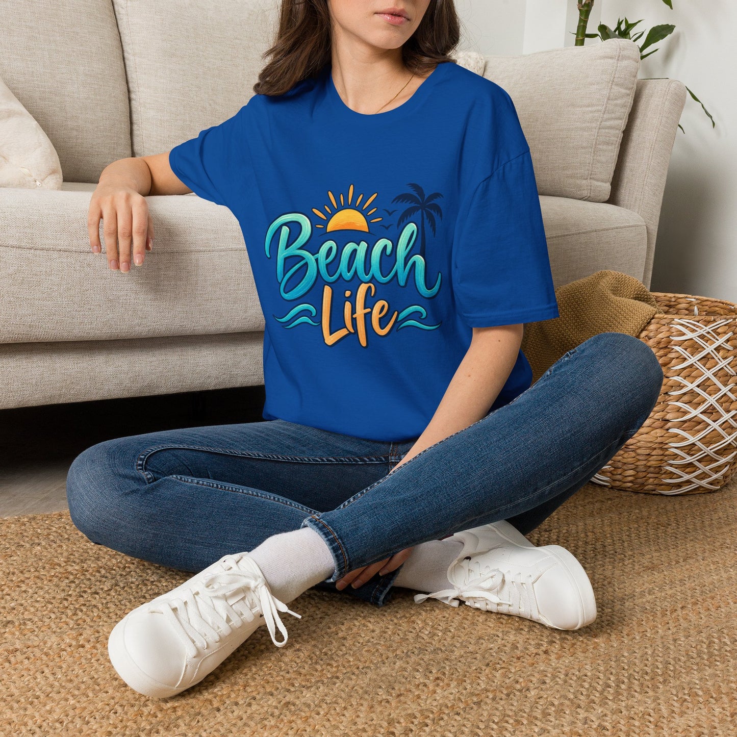 Beach Life T‑Shirt — Retro Sun & Palm Vacation Tee