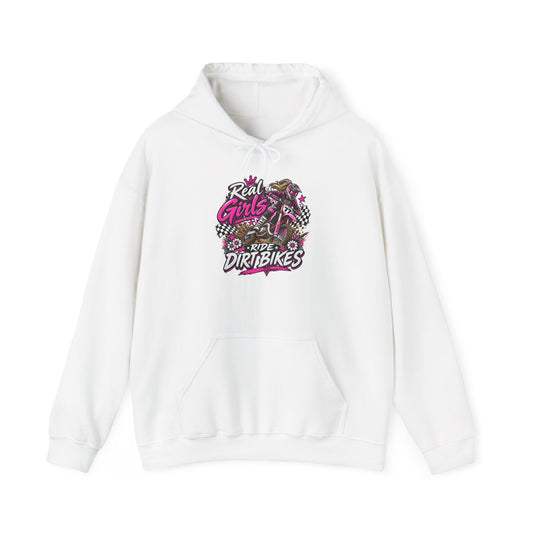 Women’s 'Real Girls Ride Dirtbikes' Hoodie — Girls Motocross Pullover