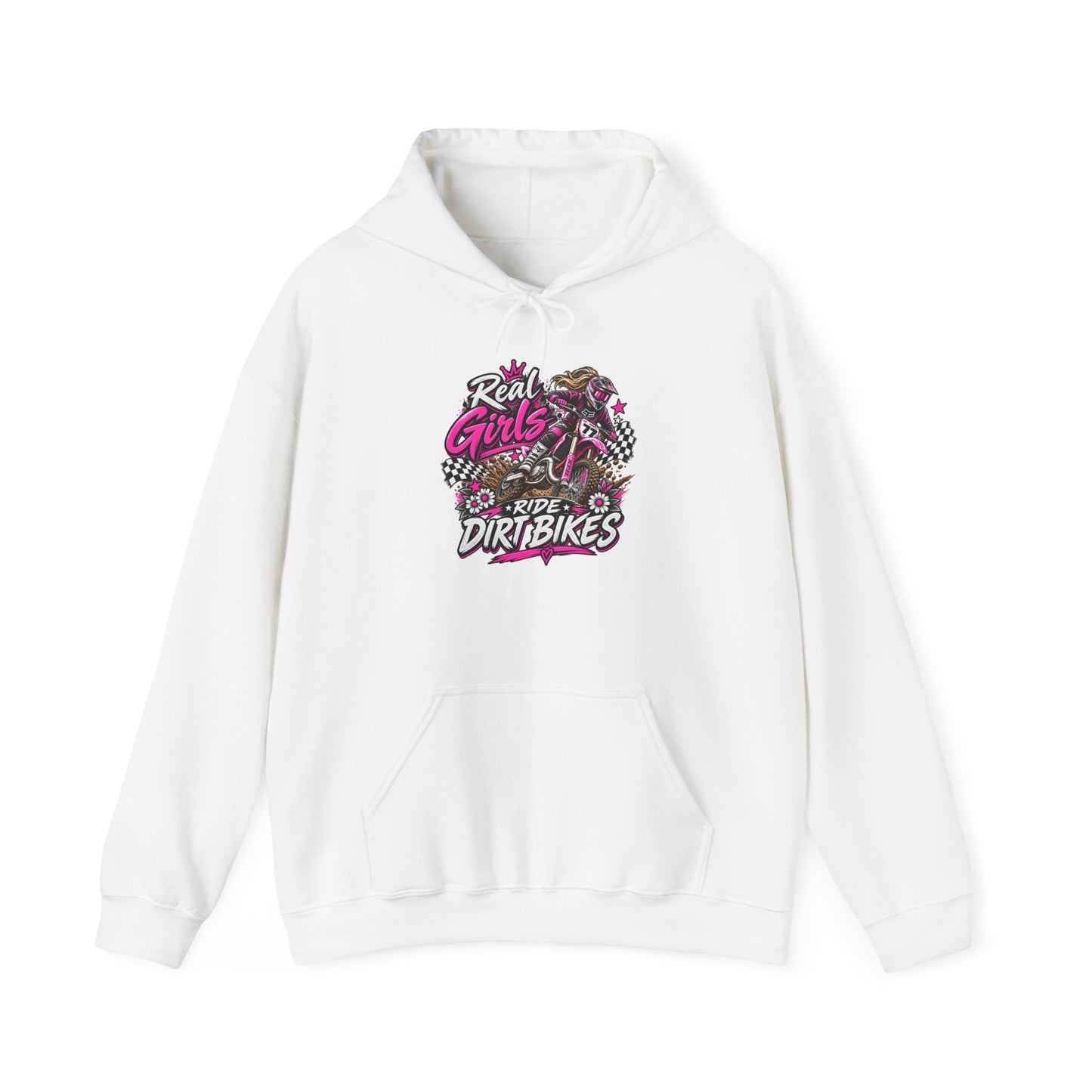 Women’s 'Real Girls Ride Dirtbikes' Hoodie — Girls Motocross Pullover