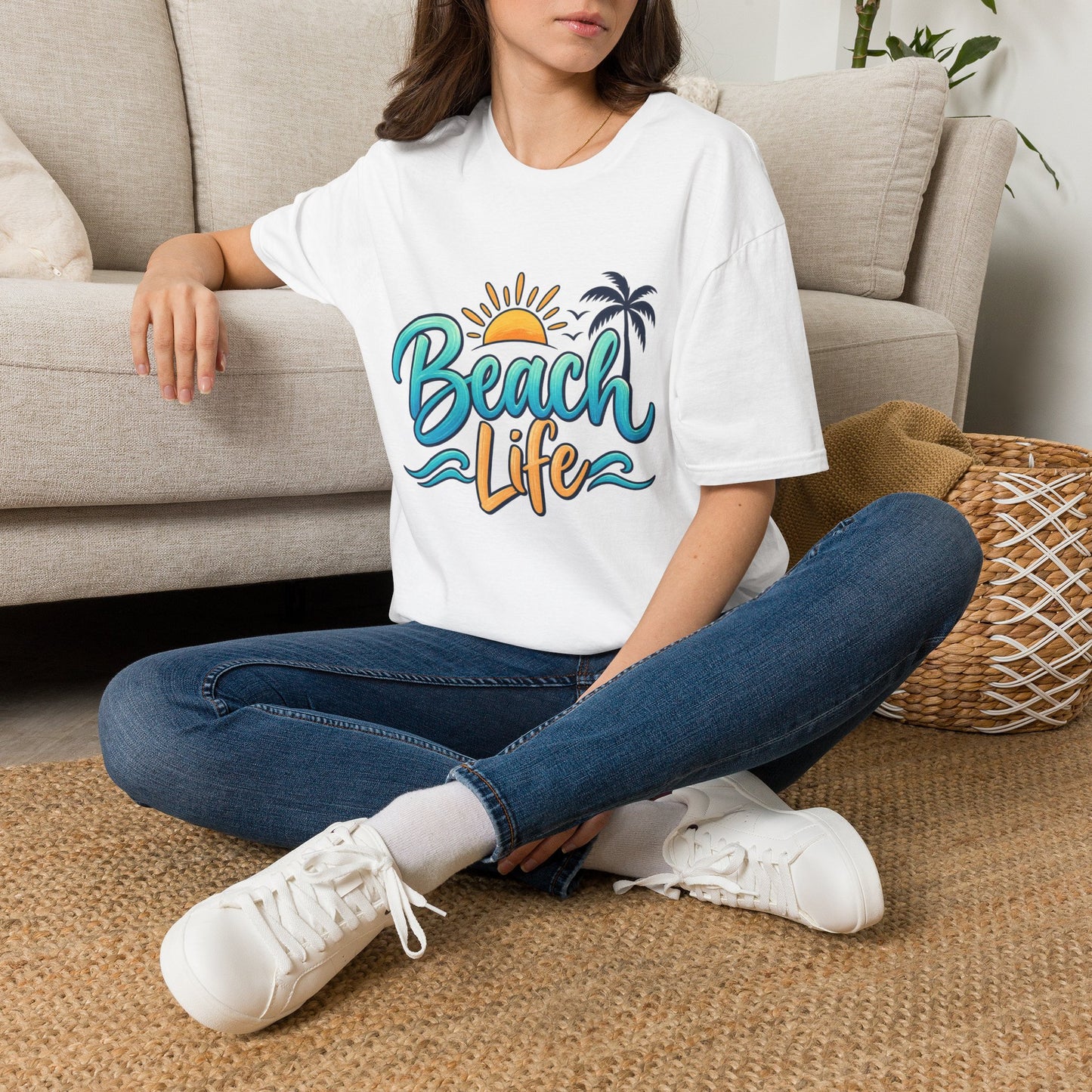 Beach Life T‑Shirt — Retro Sun & Palm Vacation Tee