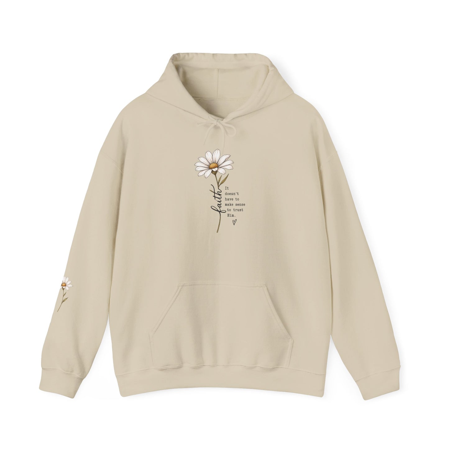 Daisy Comfort Hoodie — 'don't be the same be better' Minimal Floral Pullover