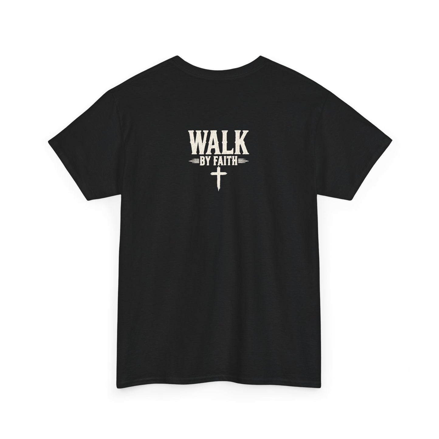 Faith Over Fear T-Shirt — Christian Inspirational Tee with Cross (Walk on Water Back Design)