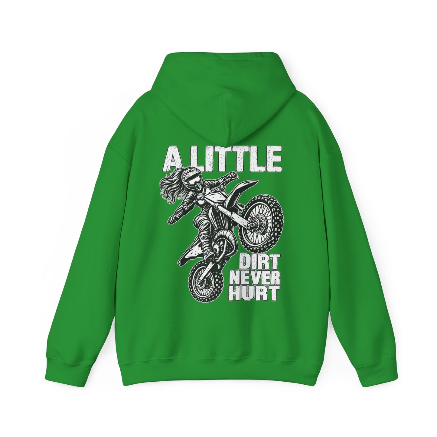 Women’s Motocross Hoodie – “Real Girls Let ‘Er Eat / A Little Dirt Never Hurt” Dirt Bike Pullover