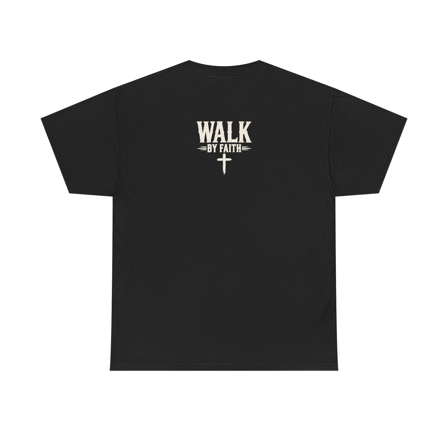 Faith Over Fear T-Shirt — Christian Inspirational Tee with Cross (Walk on Water Back Design)