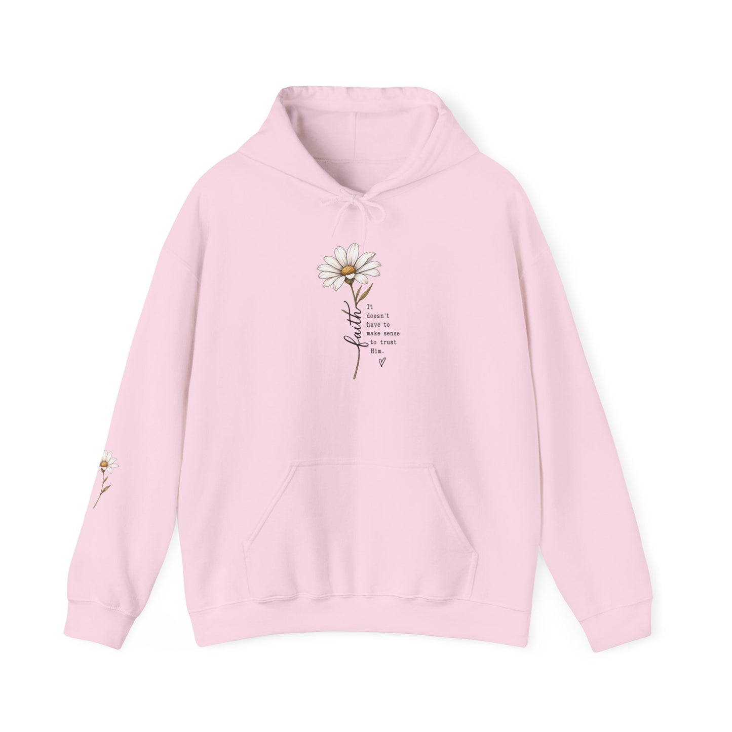 Daisy Comfort Hoodie — 'don't be the same be better' Minimal Floral Pullover
