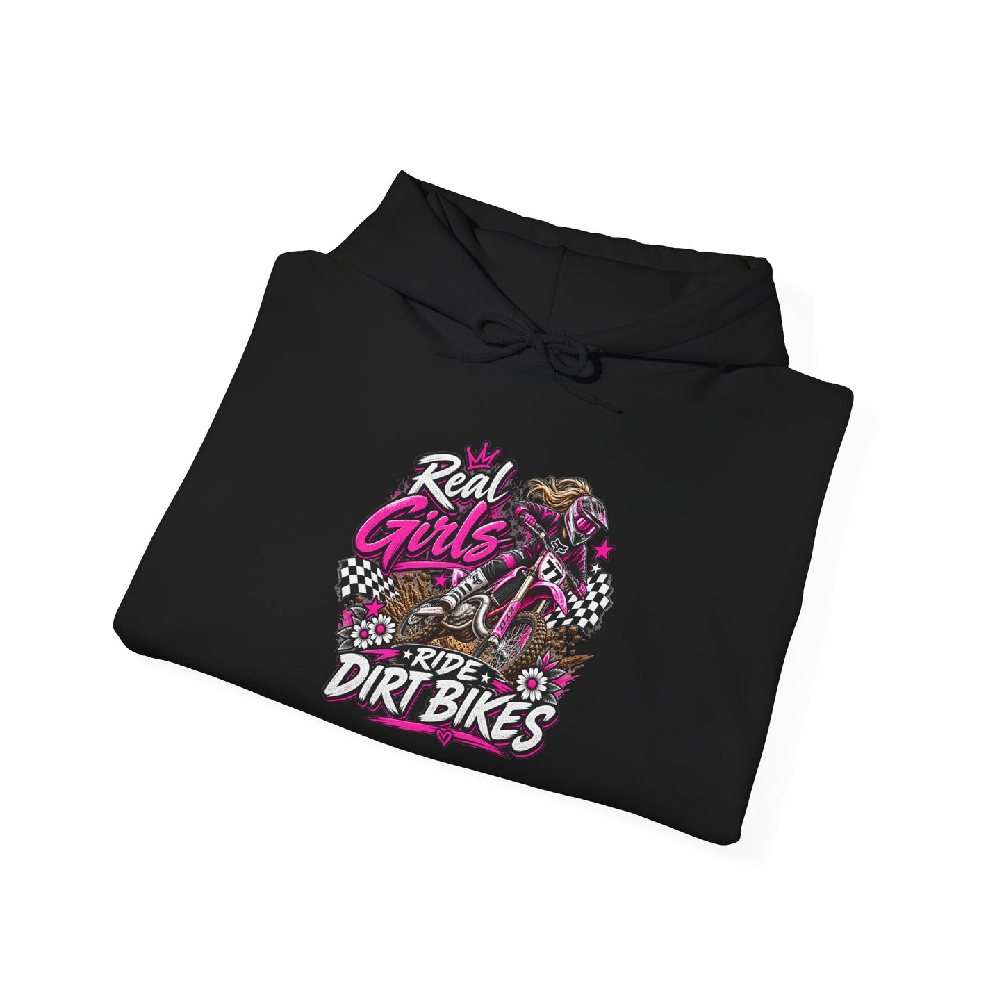 Women’s 'Real Girls Ride Dirtbikes' Hoodie — Girls Motocross Pullover