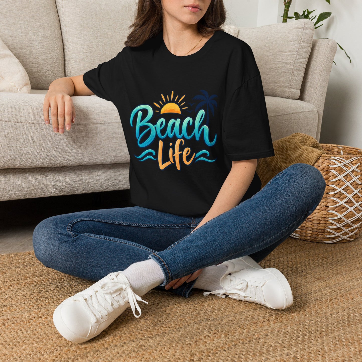Beach Life T‑Shirt — Retro Sun & Palm Vacation Tee