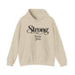 Strong Because of Jesus Hoodie - Christian Faith Inspirational Pullover