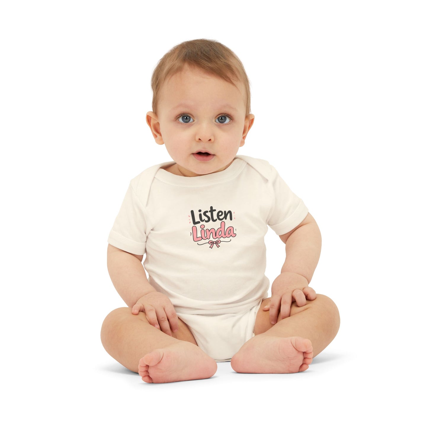 Infant Onesie - "Listen Linda" Cute Script Baby Bodysuit