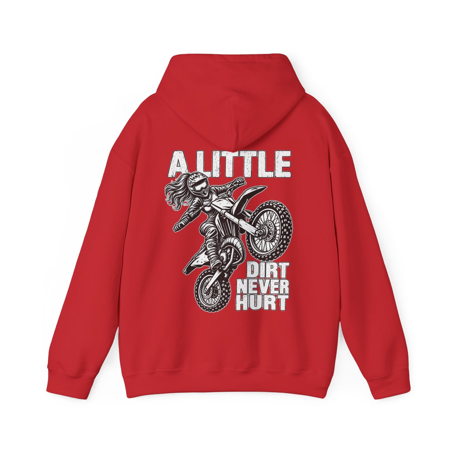 Women’s Motocross Hoodie – “Real Girls Let ‘Er Eat / A Little Dirt Never Hurt” Dirt Bike Pullover