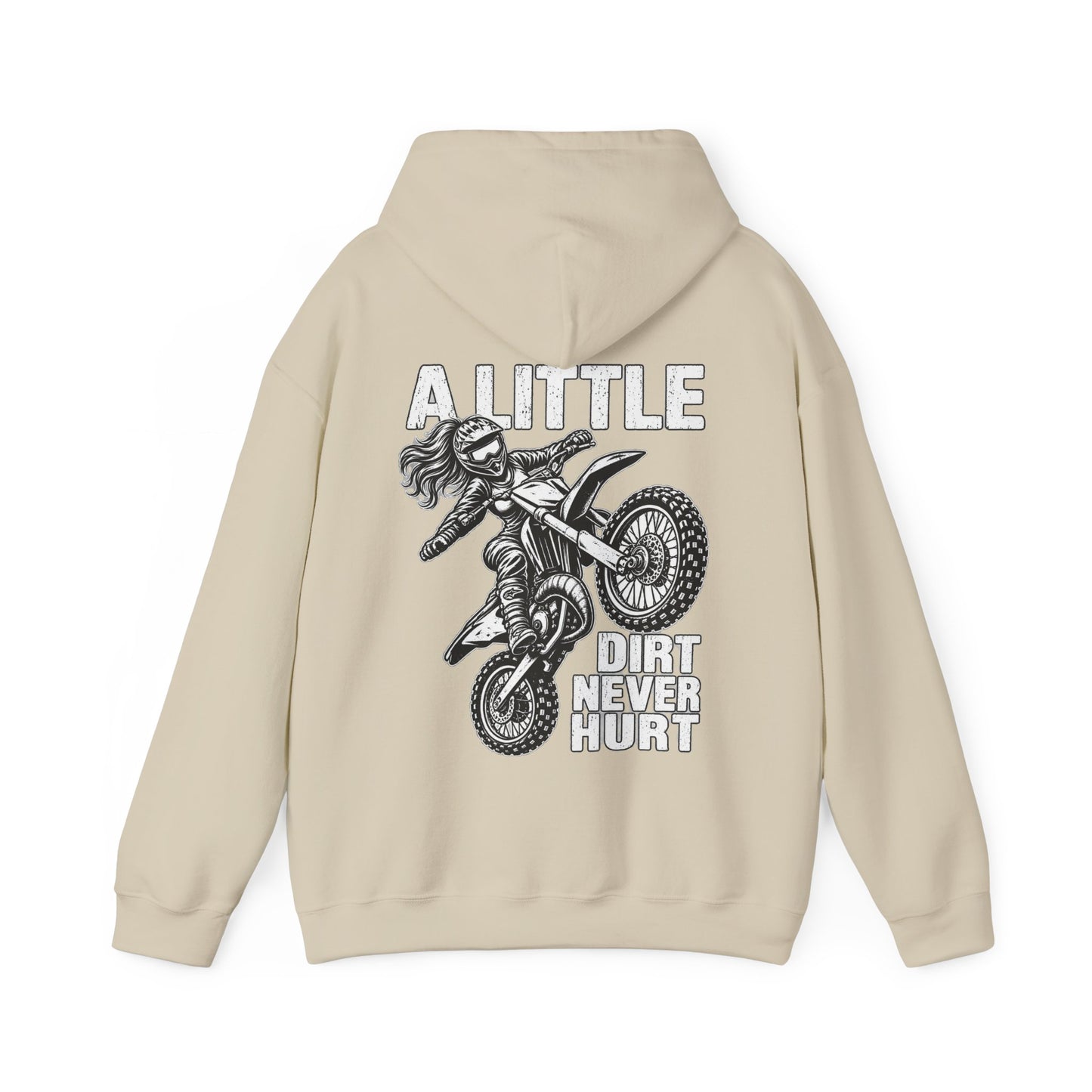 Women’s Motocross Hoodie – “Real Girls Let ‘Er Eat / A Little Dirt Never Hurt” Dirt Bike Pullover