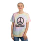 Good Vibes Tie-Dye Tee — Pastel Spiral Peace Sign T-Shirt