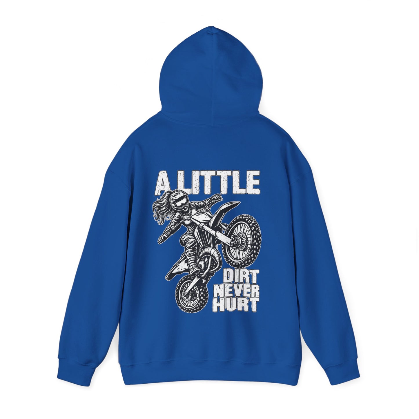 Women’s Motocross Hoodie – “Real Girls Let ‘Er Eat / A Little Dirt Never Hurt” Dirt Bike Pullover