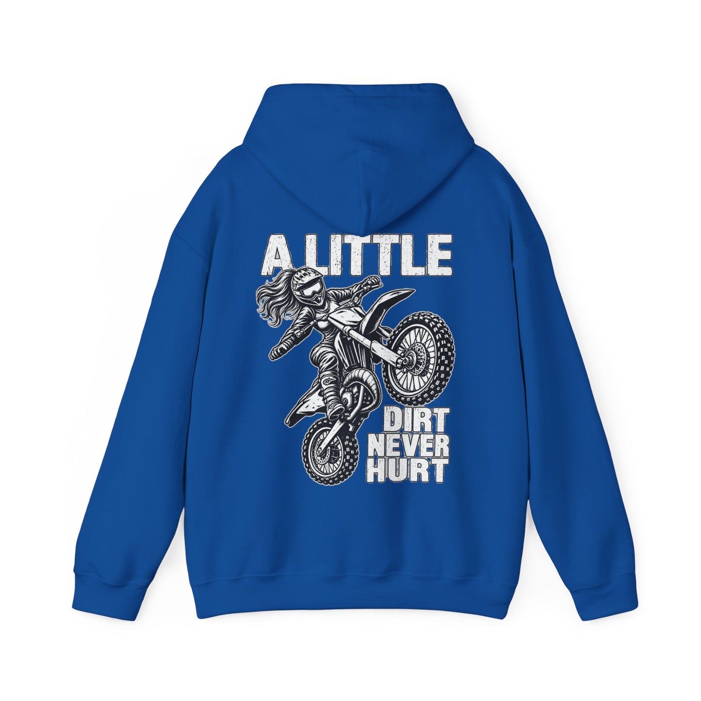 Women’s Motocross Hoodie – “Real Girls Let ‘Er Eat / A Little Dirt Never Hurt” Dirt Bike Pullover