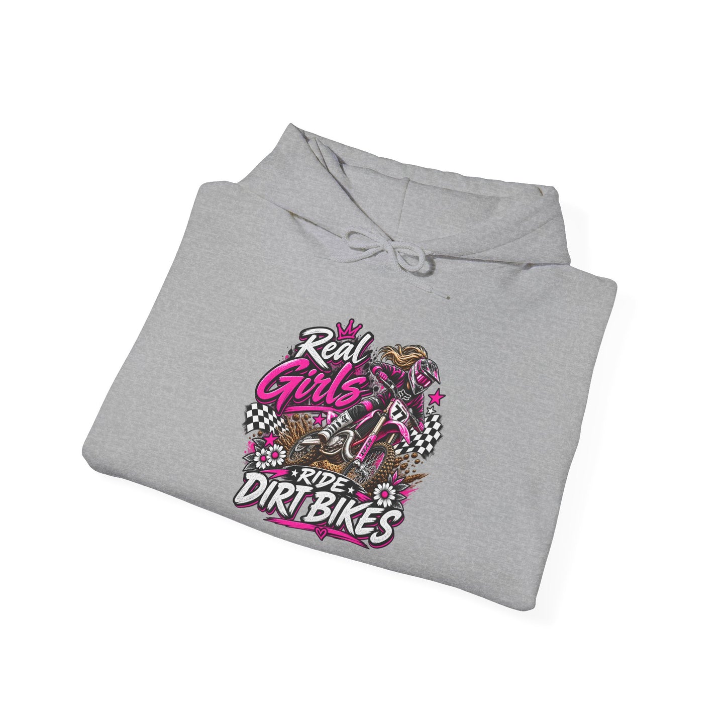 Women’s 'Real Girls Ride Dirtbikes' Hoodie — Girls Motocross Pullover