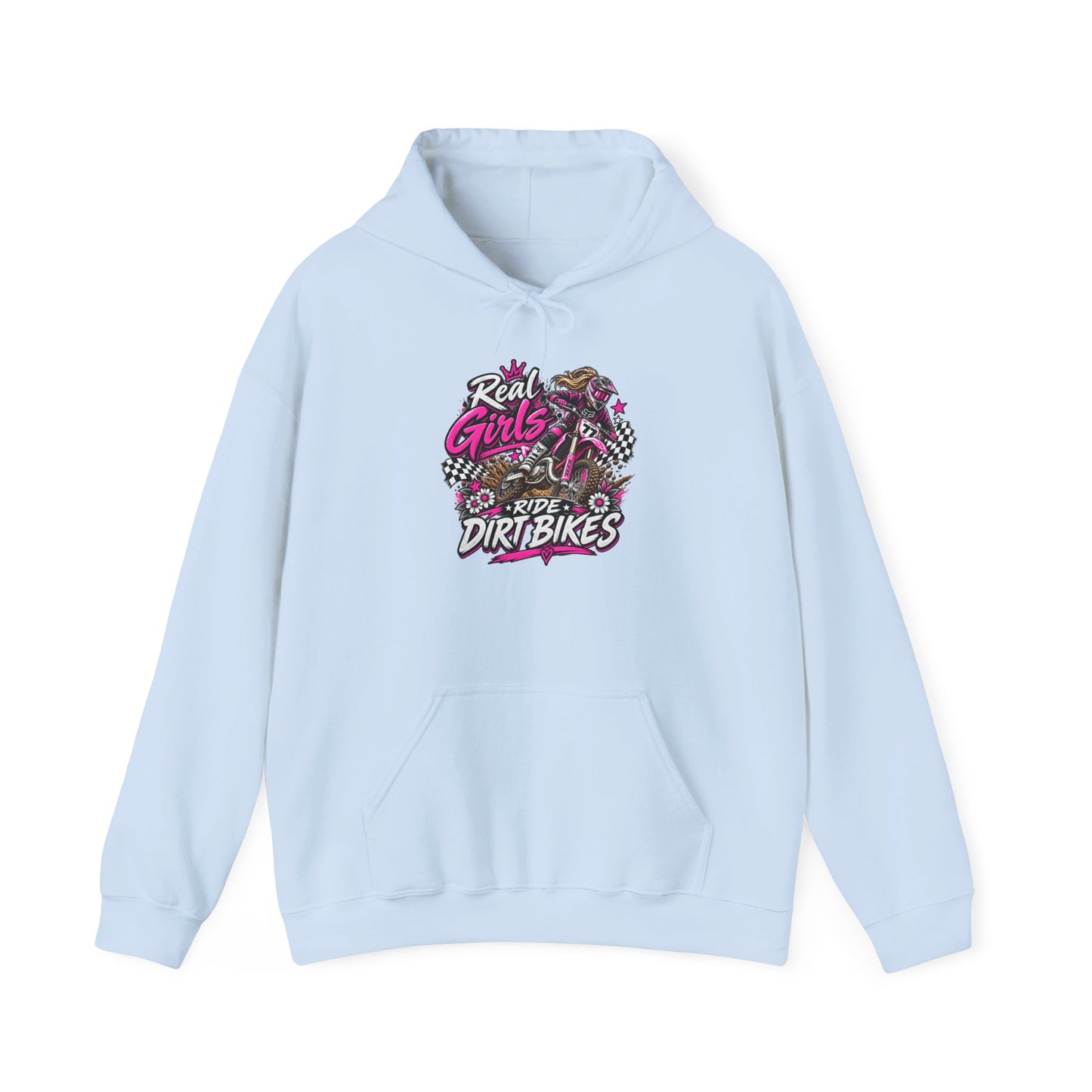 Women’s 'Real Girls Ride Dirtbikes' Hoodie — Girls Motocross Pullover