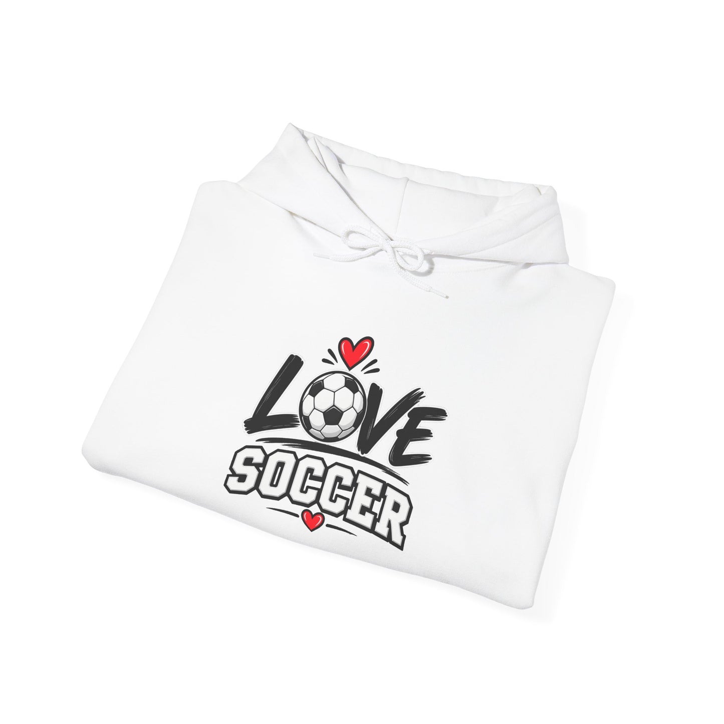 Soccer Love Hoodie – 'Love Soccer' Heart & Ball Graphic Hooded Sweatshirt